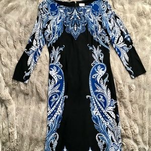 CACHE Blue & Black Boho Dress